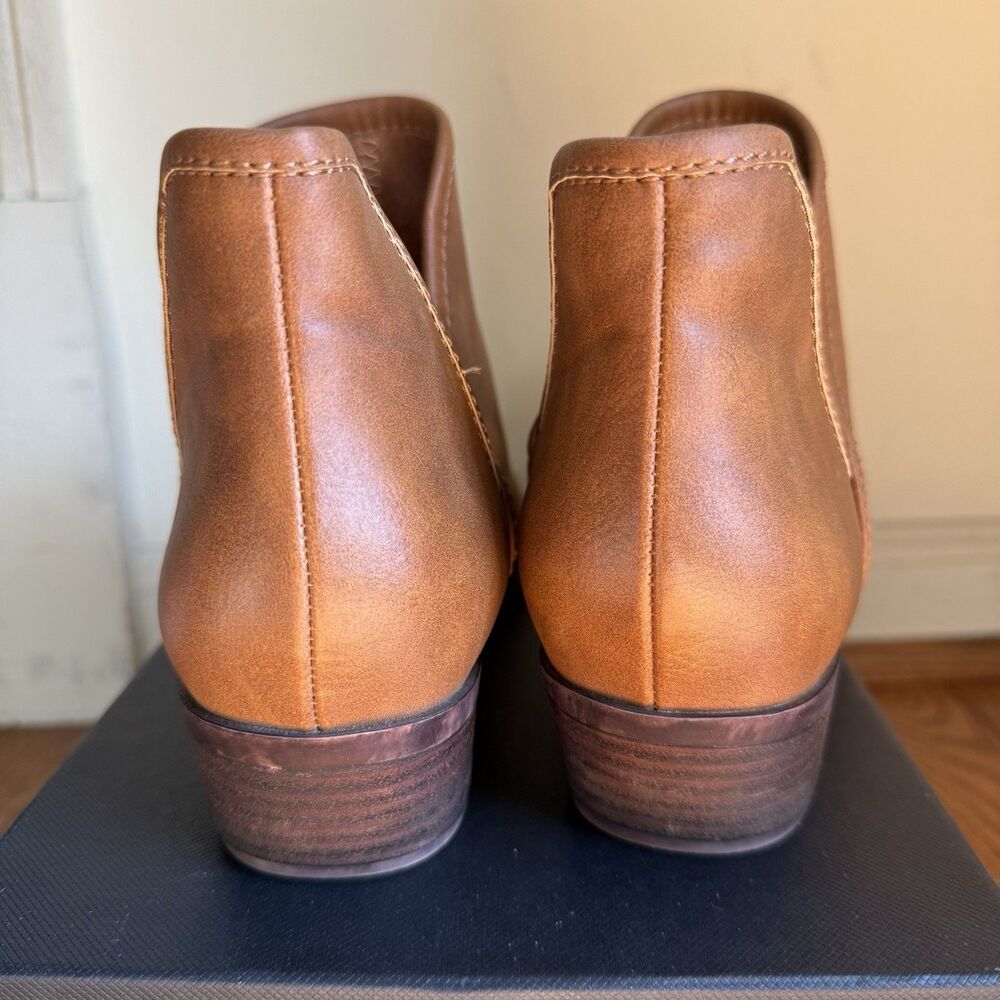NWOT Lucky Brand Brown Tan Leather Cutout Ankle Boots Booties Women's Size 7 - Picture 5 of 8